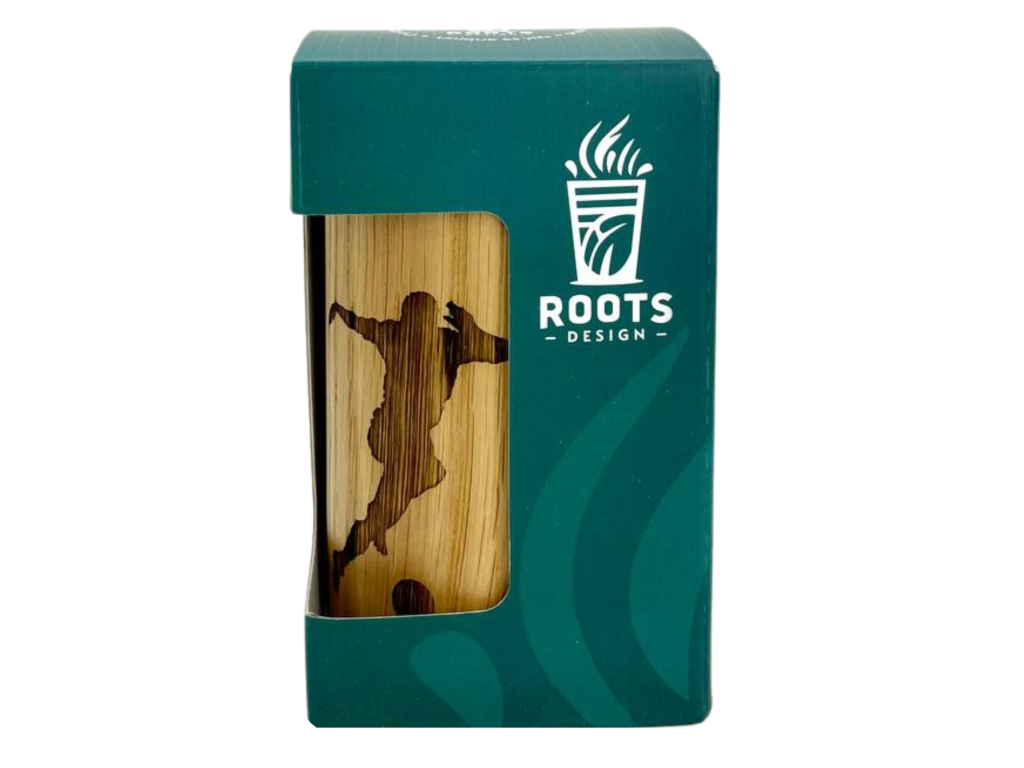 Engraved Wooden Gourd with Glass Insert, Sport