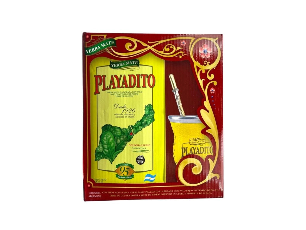 Playadito set Gourd + Bombilla + Yerba 500g